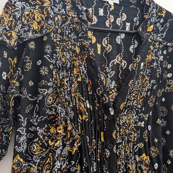 Poupette St Barth Black Floral Midi Dress XS - Picture 9 of 11
